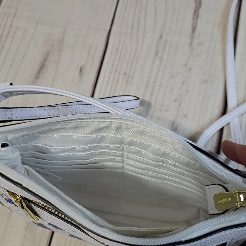 Liz Claiborne White Blue Floral Crossbody